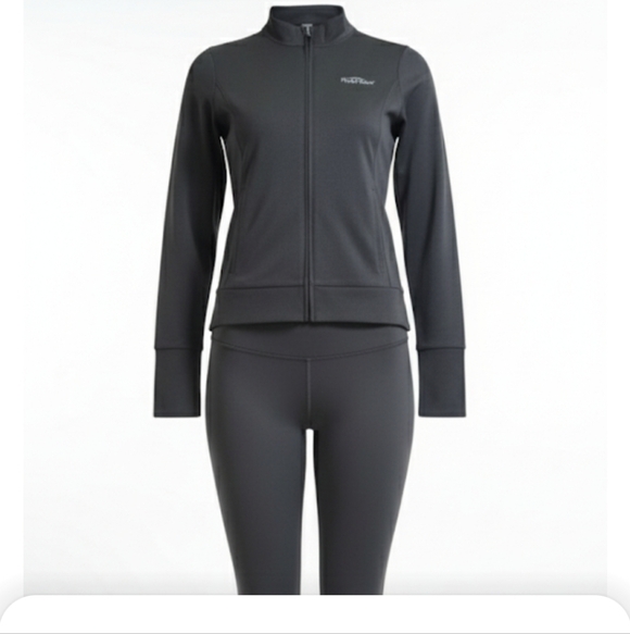 ALO Yoga Jackets & Blazers - ALO Yoga Gray  Jacket with Full-Length Zipper
